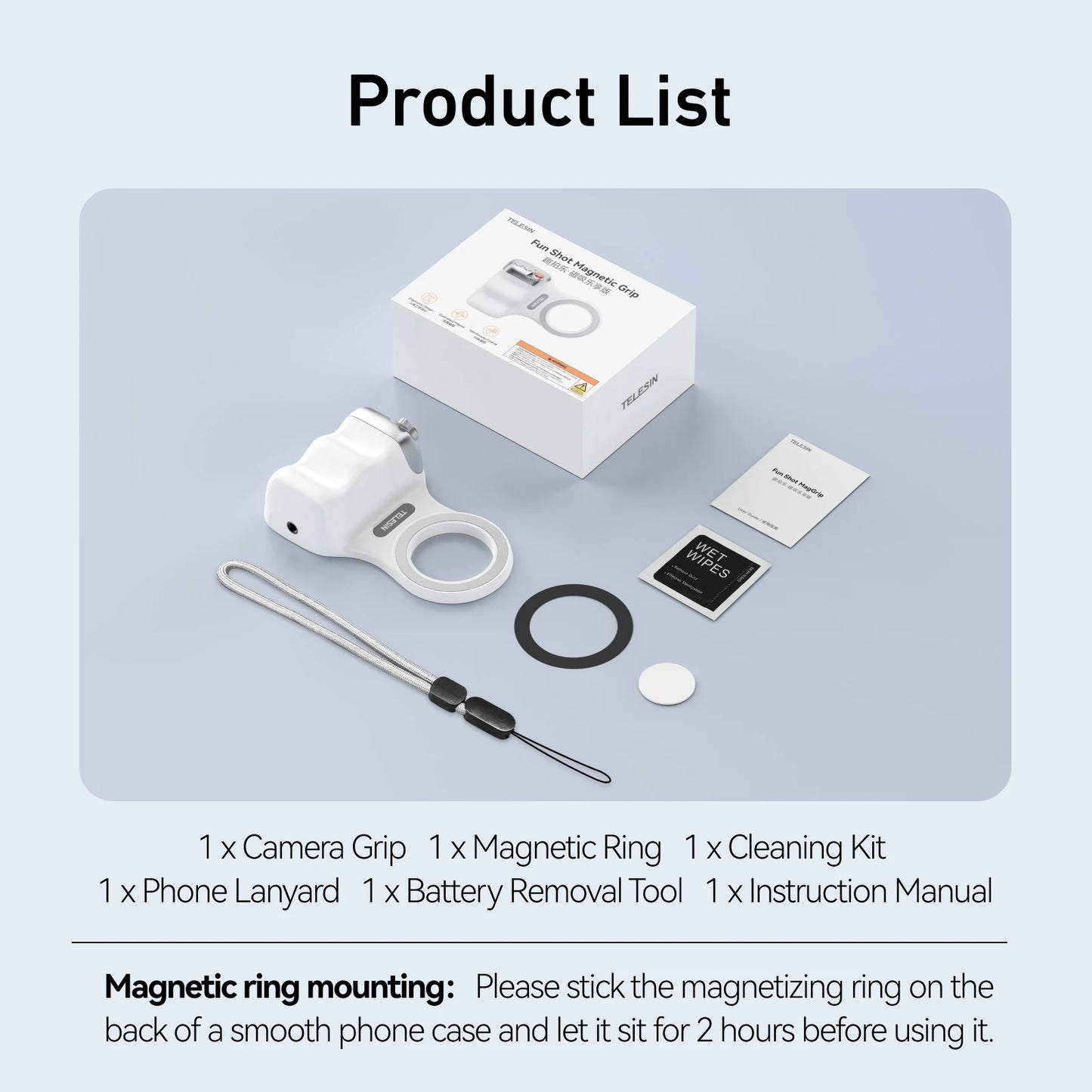 Magnetic Phone Camera Handle – Shooting Grip with Bluetooth Remote Control