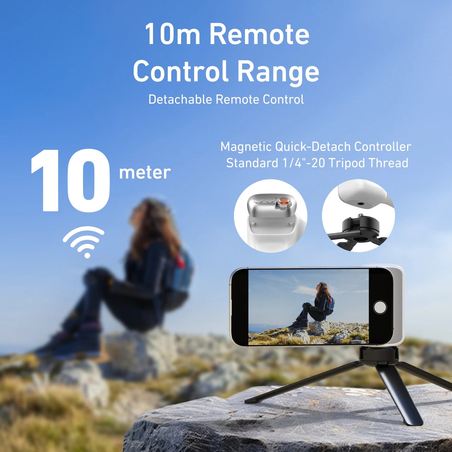 Magnetic Phone Camera Handle – Shooting Grip with Bluetooth Remote Control