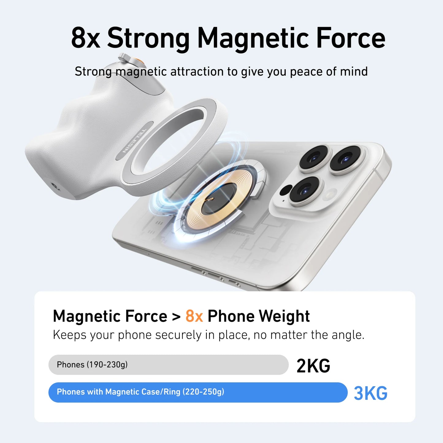 Magnetic Phone Camera Handle – Shooting Grip with Bluetooth Remote Control