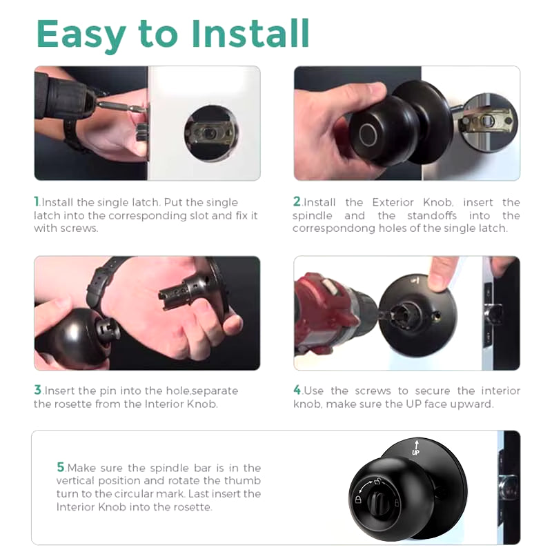 XSDTS Tuya Smart Fingerprint Door Lock – Keyless Biometric Entry for Home & Apartment Security