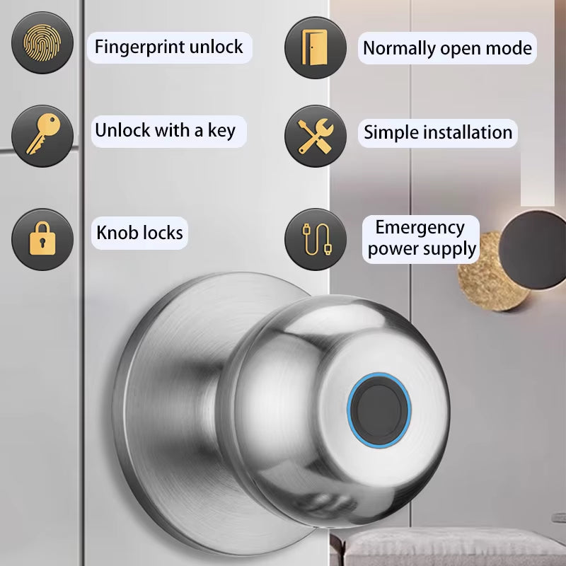 XSDTS Tuya Smart Fingerprint Door Lock – Keyless Biometric Entry for Home & Apartment Security