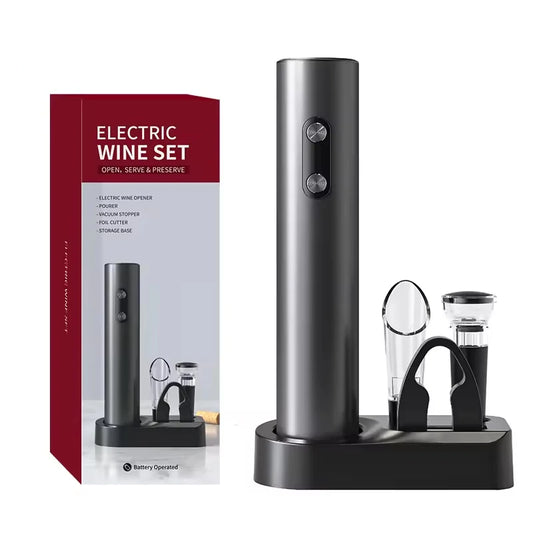 Automatic Red Wine Opener Set – Electric Corkscrew with Stopper & Pourer