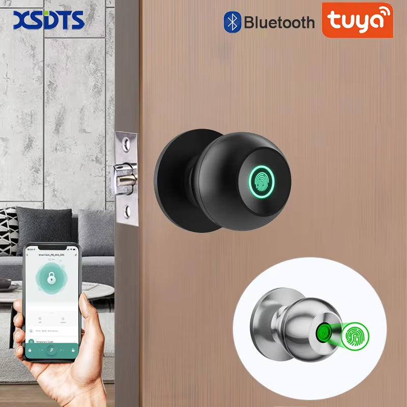 XSDTS Tuya Smart Fingerprint Door Lock – Keyless Biometric Entry for Home & Apartment Security