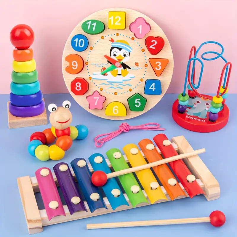 Montessori Wooden Toy Set for Babies & Toddlers